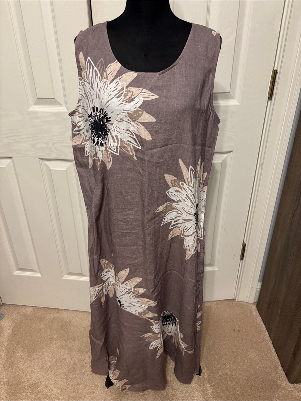 Coldwater Creek Bold Impressions Petite Linen Dress